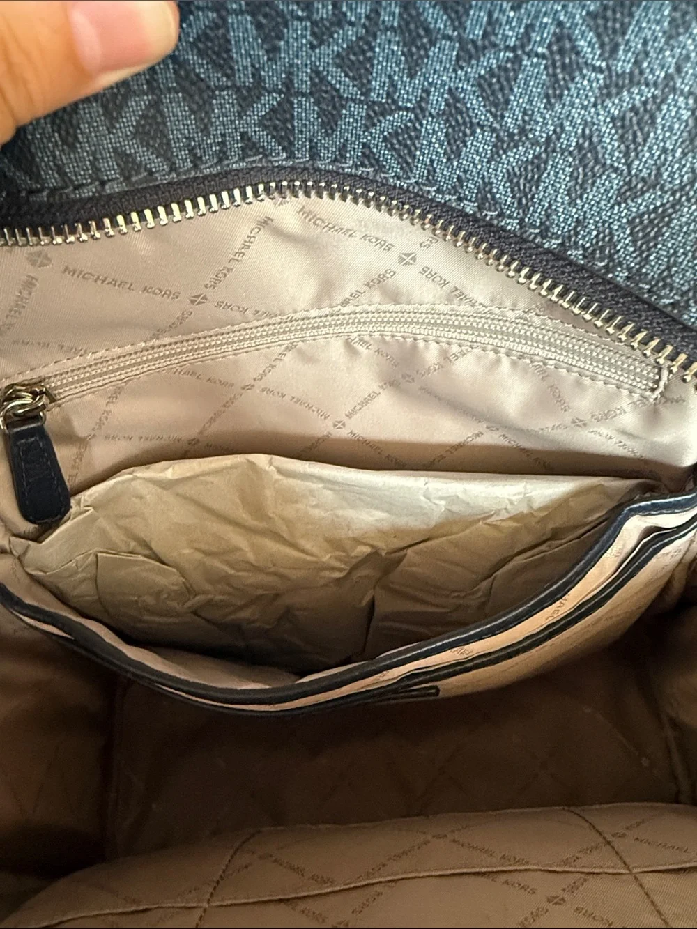 Michael Kors Dark Blue MK Logo Backpack NEVER WORN BRAND NEW